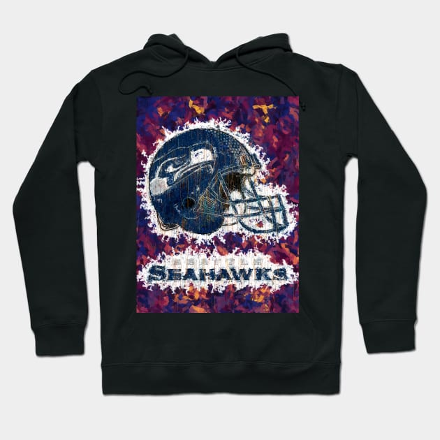 seahawks abstract Hoodie by PrintstaBee